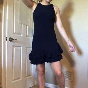 short formal navy blue dress